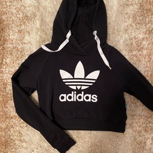 womens adidas crop top hoodie